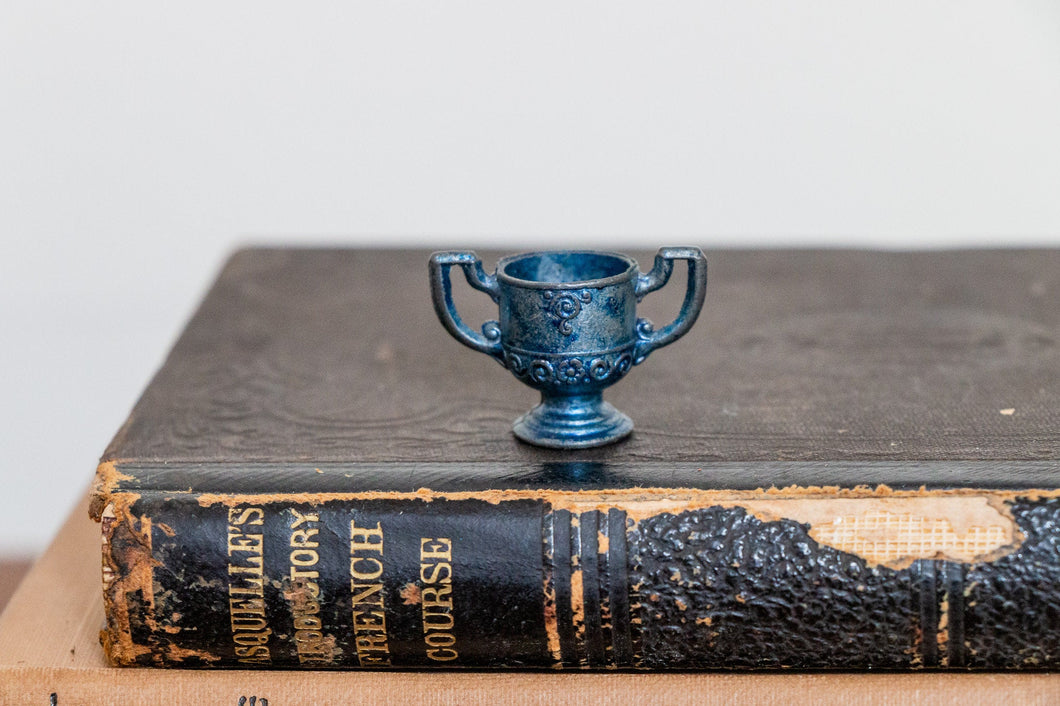 Mini Cup Trophy Vintage Blue Metal - Eagle's Eye Finds