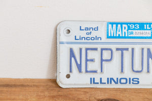 NEPTUNE Illinois 1993 Motorcycle Vanity License Plate Vintage Wall Hanging Decor - Eagle's Eye Finds