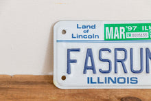 Load image into Gallery viewer, FAST RUN Illinois 1997 Motorcycle Vanity License Plate Vintage Wall Hanging Decor - Eagle&#39;s Eye Finds
