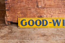 Load image into Gallery viewer, Good-Will Soap Sign Vintage Yellow Tin Farmhouse Decor - Eagle&#39;s Eye Finds
