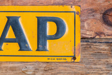 Load image into Gallery viewer, Good-Will Soap Sign Vintage Yellow Tin Farmhouse Decor - Eagle&#39;s Eye Finds
