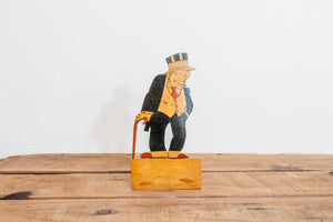 Mr. Jiggs and Maggie Bookends Vintage Bringing Up Father Comic Homemade Wood Decor - Eagle's Eye Finds