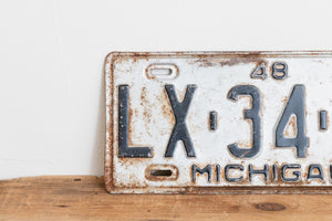 Michigan 1948 License Plate Vintage Silver Wall Hanging Decor - Eagle's Eye Finds