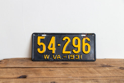 West Virginia 1931 License Plate Vintage Black Wall Hanging Decor - Eagle's Eye Finds
