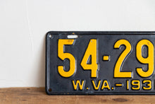 Load image into Gallery viewer, West Virginia 1931 License Plate Vintage Black Wall Hanging Decor - Eagle&#39;s Eye Finds
