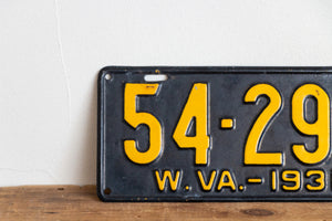 West Virginia 1931 License Plate Vintage Black Wall Hanging Decor - Eagle's Eye Finds