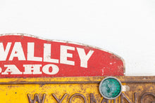 Load image into Gallery viewer, Sun Valley Idaho License Plate Topper Vintage Reflective Automotive Collectible - Eagle&#39;s Eye Finds
