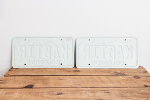 Colorado 1987 Amateur Radio License Plate Pair Vintage HAM Radio Wall Hanging Decor - Eagle's Eye Finds