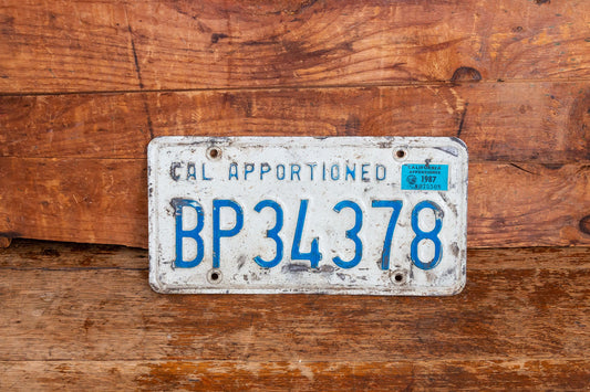 California 1987 Apportioned License Plate Vintage Wall Hanging Decor - Eagle's Eye Finds