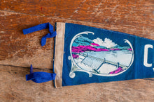 Load image into Gallery viewer, Coulee Dam Washington Felt Pennant Vintage Blue Souvenir - Eagle&#39;s Eye Finds
