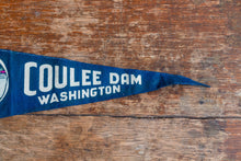 Load image into Gallery viewer, Coulee Dam Washington Felt Pennant Vintage Blue Souvenir - Eagle&#39;s Eye Finds
