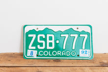 Load image into Gallery viewer, Colorado 1992 777 License Plate Vintage Wall Hanging Decor - Eagle&#39;s Eye Finds
