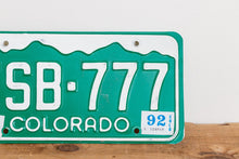 Load image into Gallery viewer, Colorado 1992 777 License Plate Vintage Wall Hanging Decor - Eagle&#39;s Eye Finds
