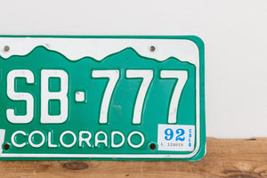 Colorado 1992 777 License Plate Vintage Wall Hanging Decor - Eagle's Eye Finds