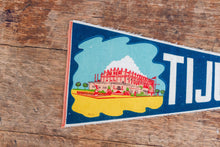 Load image into Gallery viewer, Fronton Palace Tijuana Mexico Blue Felt Pennant Vintage Wall Decor - Eagle&#39;s Eye Finds
