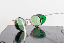 Load image into Gallery viewer, AO Green Safety Glasses Vintage American Optical Industrial Decor - Eagle&#39;s Eye Finds
