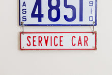 Load image into Gallery viewer, Service Car Sign Vintage Embossed Red and White Wall Hanging Decor - Eagle&#39;s Eye Finds
