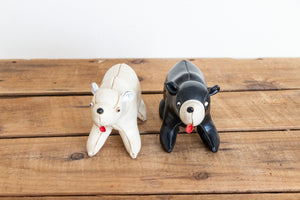 Vinyl Stuffed Bear Vintage Mid-Century Toy - Eagle's Eye Finds
