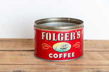 Load image into Gallery viewer, Folger&#39;s Coffee Tin Vintage Red Mid-Century Advertising Tin - Eagle&#39;s Eye Finds
