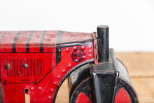 Load image into Gallery viewer, Marx Steam Roller Vintage Red Wind-Up Tin Litho Toy - Eagle&#39;s Eye Finds
