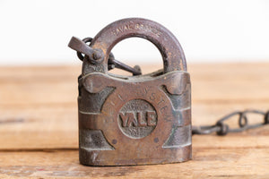 Yale Bell Systems Lock Vintage Bronze Lever and Tumbler Padlock - Eagle's Eye Finds