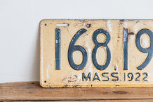 Load image into Gallery viewer, Massachusetts 1922 License Plate Vintage Wall Hanging Decor - Eagle&#39;s Eye Finds
