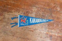 Load image into Gallery viewer, Kakabeka Falls Ontario Canada Vintage Blue Felt Pennant - Eagle&#39;s Eye Finds
