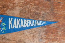 Load image into Gallery viewer, Kakabeka Falls Ontario Canada Vintage Blue Felt Pennant - Eagle&#39;s Eye Finds
