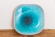 Load image into Gallery viewer, Blue Ceramic Square Dish Vintage Pottery Candy, Ring, or Soap Dish - Eagle&#39;s Eye Finds

