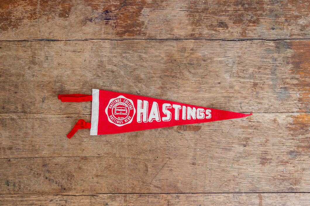 Hastings College Nebraska Mini Felt Pennant Vintage College Wall Decor - Eagle's Eye Finds