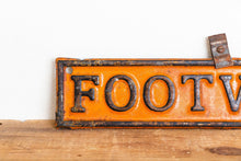 Load image into Gallery viewer, Footville License Plate Topper Vintage Embossed Automotive Collectible - Eagle&#39;s Eye Finds
