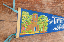 Load image into Gallery viewer, Nashua Iowa Blue Felt Pennant Vintage Wall Decor - Eagle&#39;s Eye Finds
