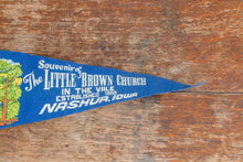 Load image into Gallery viewer, Nashua Iowa Blue Felt Pennant Vintage Wall Decor - Eagle&#39;s Eye Finds
