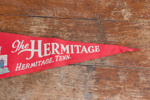 Hermitage Tennessee Felt Pennant Vintage Red Nashville Wall Decor - Eagle's Eye Finds