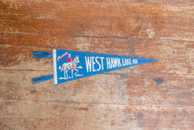 Load image into Gallery viewer, West Hawk Lake Manitoba Blue Felt Pennant Vintage Canada Wall Decor - Eagle&#39;s Eye Finds
