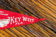 Load image into Gallery viewer, Key West Florida Felt Pennant Vintage Red Wall Decor - Eagle&#39;s Eye Finds
