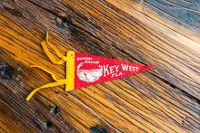 Load image into Gallery viewer, Key West Florida Felt Pennant Vintage Red Wall Decor - Eagle&#39;s Eye Finds
