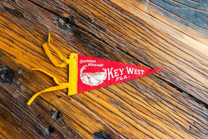 Key West Florida Felt Pennant Vintage Red Wall Decor - Eagle's Eye Finds