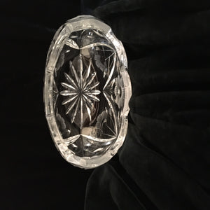 Floral Oval Bowl Dish Antique Brilliant Period Cut Glass - Eagle's Eye Finds