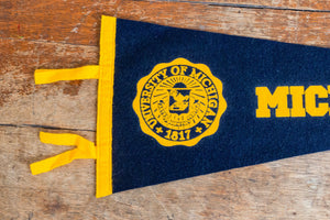 University of Michigan Felt Pennant Vintage Dorm Room Decor - Eagle's Eye Finds