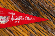 Load image into Gallery viewer, Ausable Chasm New York Felt Pennant Vintage Red Wall Decor - Eagle&#39;s Eye Finds
