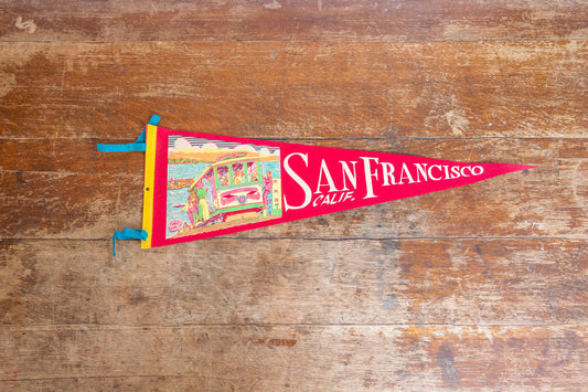 San Francisco California Felt Pennant Vintage Red Wall Decor - Eagle's Eye Finds