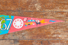 Load image into Gallery viewer, Expo 67 Montreal Felt Pennant Vintage Retro Wall Decor - Eagle&#39;s Eye Finds
