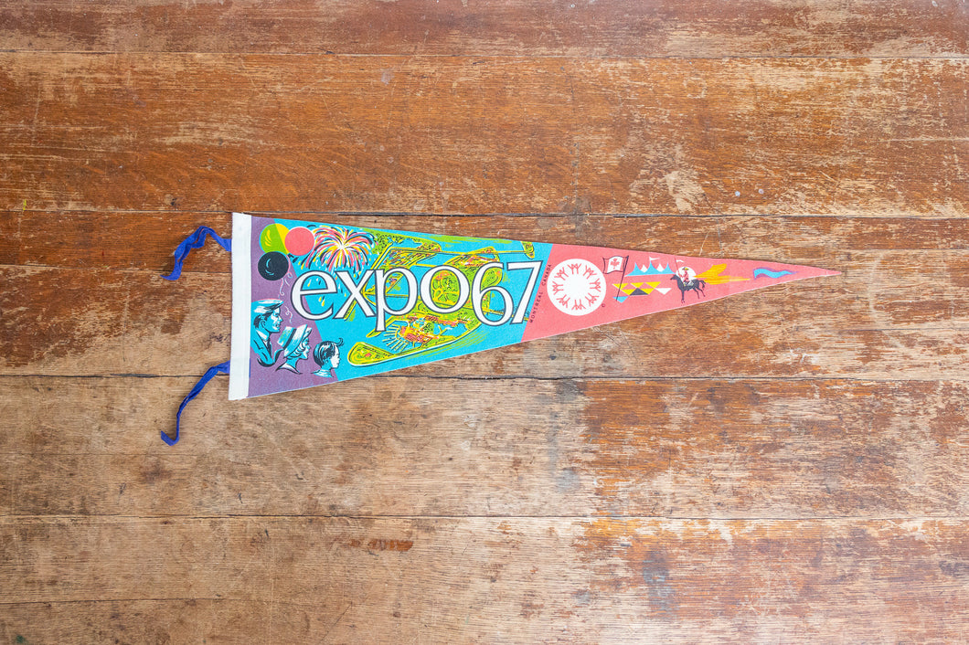 Expo 67 Montreal Felt Pennant Vintage Retro Wall Decor - Eagle's Eye Finds