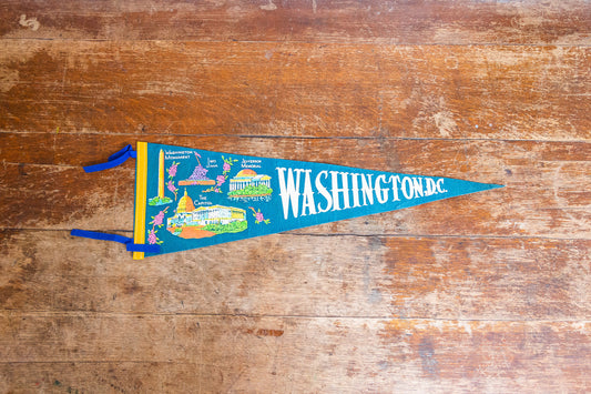 Washington DC Blue Felt Pennant Vintage Wall Decor - Eagle's Eye Finds