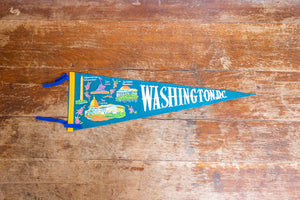 Washington DC Blue Felt Pennant Vintage Wall Decor - Eagle's Eye Finds