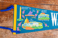 Load image into Gallery viewer, Washington DC Blue Felt Pennant Vintage Wall Decor - Eagle&#39;s Eye Finds
