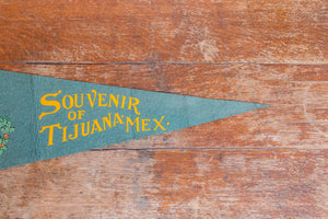 Tijuana Mexico Blue Felt Pennant Vintage Wall Decor - Eagle's Eye Finds