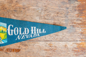 Gold Hill Nevada Blue Felt Pennant Vintage Wall Hanging Decor - Eagle's Eye Finds