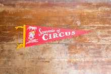 Load image into Gallery viewer, Red Circus Souvenir Felt Pennant Vintage Nursery Decor - Eagle&#39;s Eye Finds
